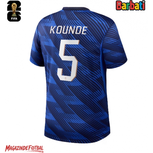 Franța Jules Kounde #5 Tricou Fotbal Replică Mondial 2026 Barbati Acasa Franța Jules Kounde #5 Tricou Fotbal Replică Mondial 2026 Barbati Acasa